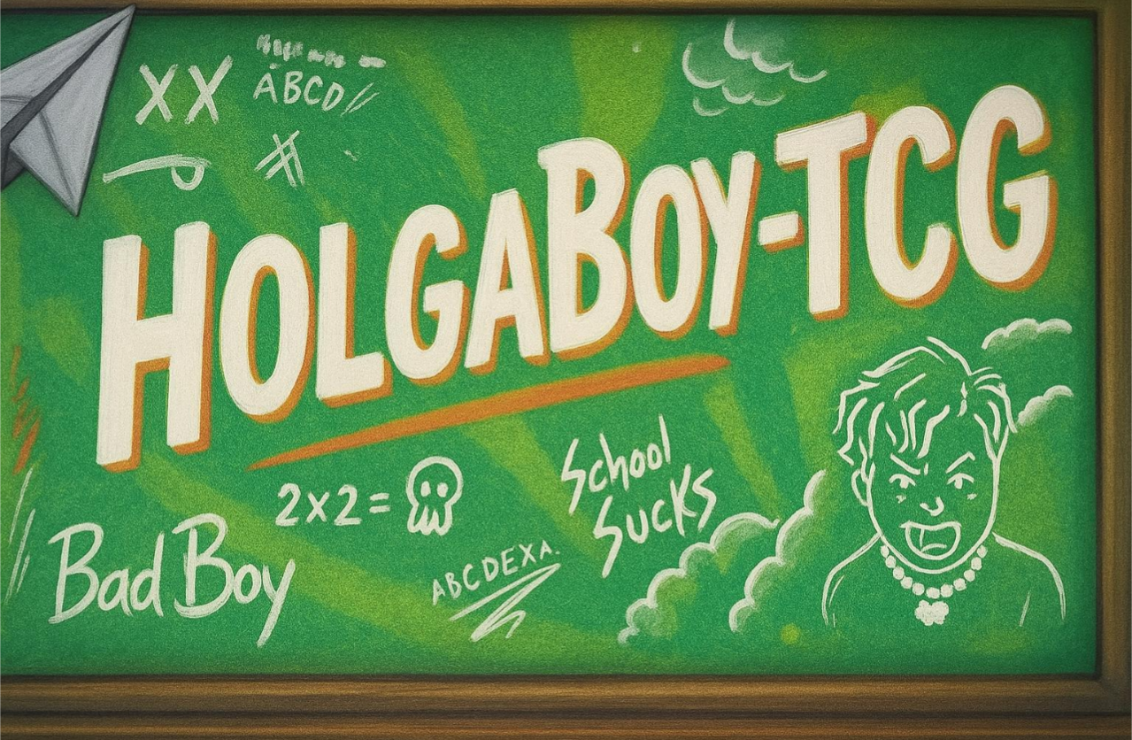 Holgaboy-TCG Logo auf einer Kreidetafel